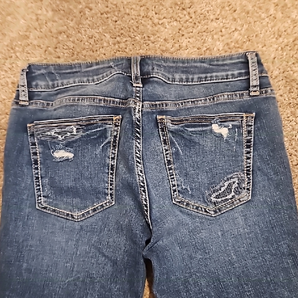 Women's Blue Distressed Jeans